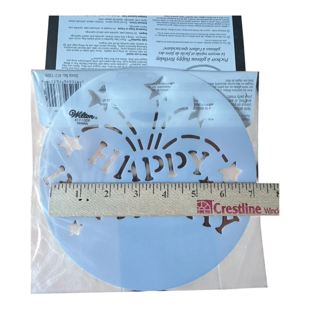 Vintage 2002 Wilton Happy Birthday Party Cake Stencil 417-1309 Lot of 2 Sealed